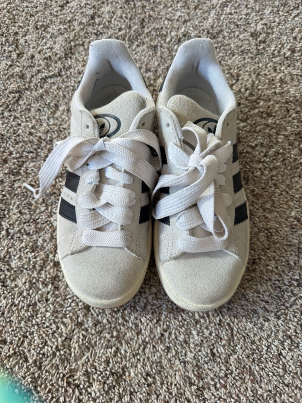 Adidas Campus White Sneakers with Black Stripes - Classic Casual Shoe